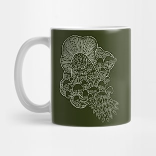 Mushroom owl line-art Mug
